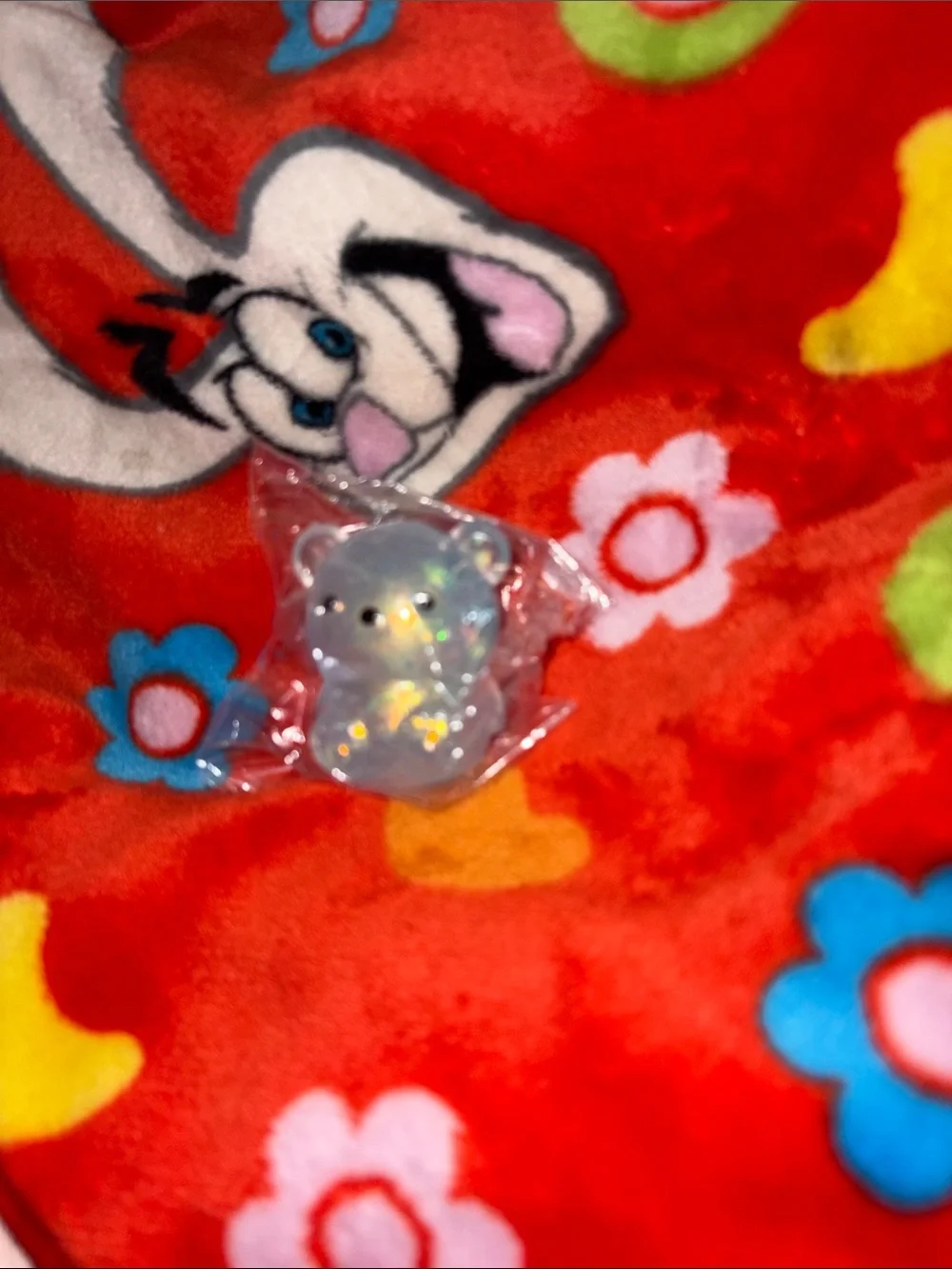 Squishy bear viral Figurine fidget toy- light blue sparkle 2 inch NEW QUICK SHIP